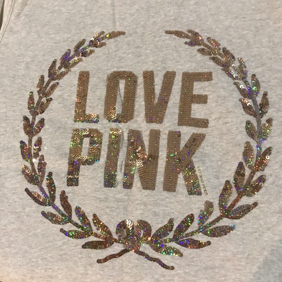 Rare Victorias Secret PINK Limited Edition BLING Faux-Fur Signature Zip Hoodie L - Picture 14 of 15